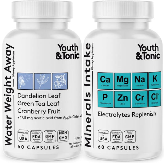Youth & Tonic - Pílulas Redutoras de Inchaço e Barriga para uma Cintura Fina  | 100% Natural | Resultados Rápidos