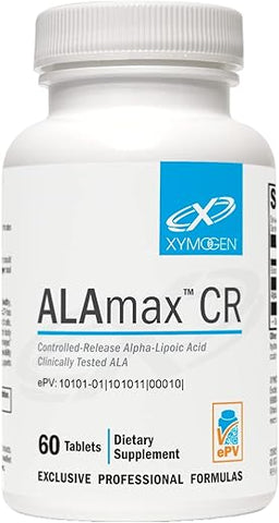 ALAmax CR – Suplemento Antioxidante de Ácido Alfa-Lipóico de Liberação Controlada – Suplemento de ALA 600 mg com Biotina – Suporta Níveis Saudáveis de Glutationa Intracelular no Fígado - XYMOGEN