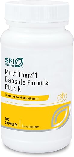 MultiThera 1 Plus K – Multivitamínico Sem Ferro | 60 Cápsulas - Klaire Labs