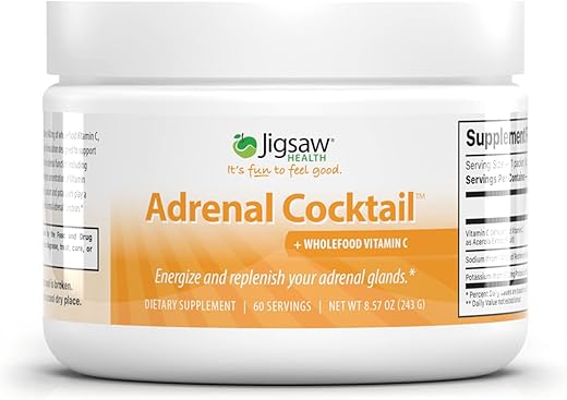 Jigsaw Health - Jigsaw Adrenal Cocktail™: Vitamina C Integral | com Bicarbonato de Potássio, Sal Real Redmond® e Extrato de Acerola | 60 Porções