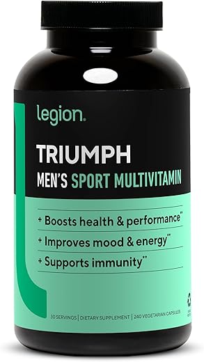 Triumph – Vitaminas Esportivas para Homens – Multivitamínico Completo para Homens – Vitaminas Diárias para Homens para Impulsionar Saúde e Desempenho – Multivitamínico Masculino com 21 Vitaminas - LEGION