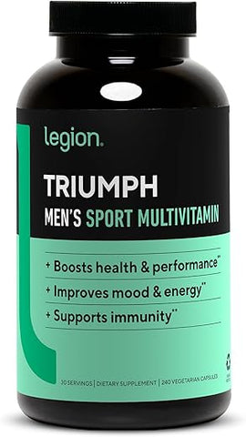 Triumph – Vitaminas Esportivas para Homens – Multivitamínico Completo para Homens – Vitaminas Diárias para Homens para Impulsionar Saúde e Desempenho – Multivitamínico Masculino com 21 Vitaminas - LEGION