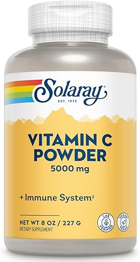 SOLARAY - Solaray Vitamina C em Pó Cristalino 227g – Marca Solaray