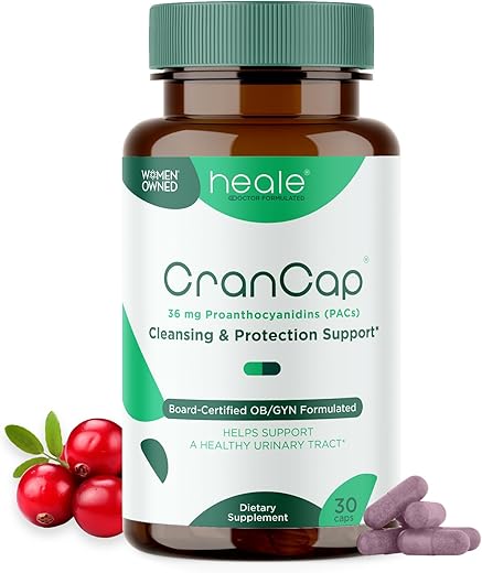 CranCap - Heale – Suplemento de Cranberry para a Saúde do Trato Urinário – 36mg de PACs Potentes – Não Transgênico, Vegano, Sem Glúten – 30 Cápsulas