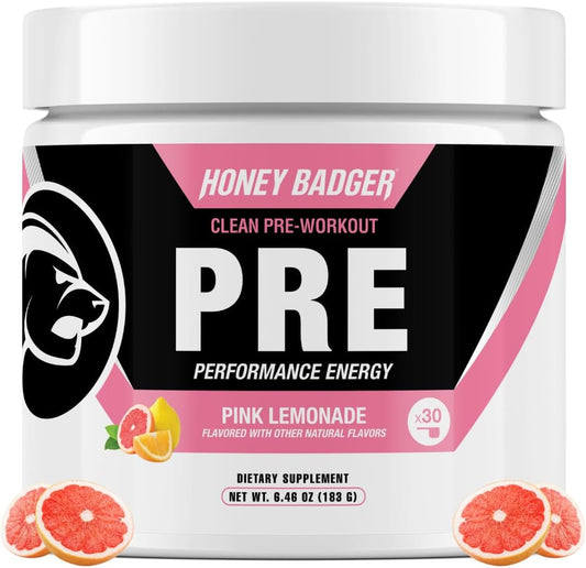 Pré-treino em pó vegano Keto para homens – Energia e desempenho máximo - Honey Badger