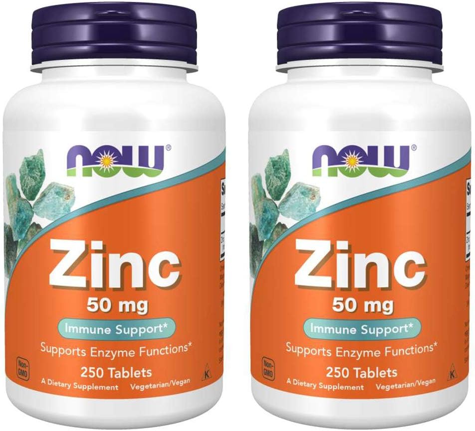 NOW Foods - Now Foods, 2 Pack Zinc 50 mg – 250 Count (Pack of 2) – 500 mg Total