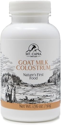 Leite de Cabra Colostrum | para Sistema Imunológico, Intestino e Desempenho Atlético Saudáveis, Alimentado com Grama, Rico em Imunoglobulinas – 50g (2900mg por Porção) - MT. CAPRA SINCE 1928