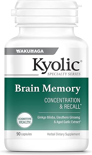Specialty Series: Memória Cerebral e Concentração – Fórmula Avançada para Melhorar o Desempenho Mental – 60 Cápsulas - Kyolic