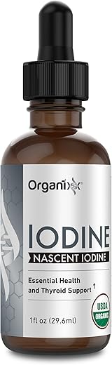 Suplemento Líquido de Iodo Puro Organixx, Suporte à Função Saudável da Tireoide, Restaura Níveis Ótimos de Iodo, Aumenta o Humor