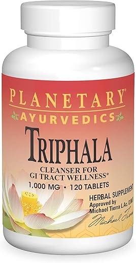Planetary Herbals - Planetary Ayurvedics Triphala 1000mg – 120 Comprimidos | Fórmula Ayurvédica | Detox Natural | Saúde Digestiva | Marca Planetária