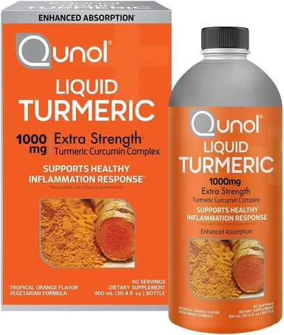 Generic - Qunols Líquido de Cúrcuma 1.000 mg – Máxima Potência, 900 ml, Sabor Laranja Tropical, Sem Glúten, Absorção Aprimorada com Pimenta Preta, Vegetariano, Suporte Anti-Inflamatório