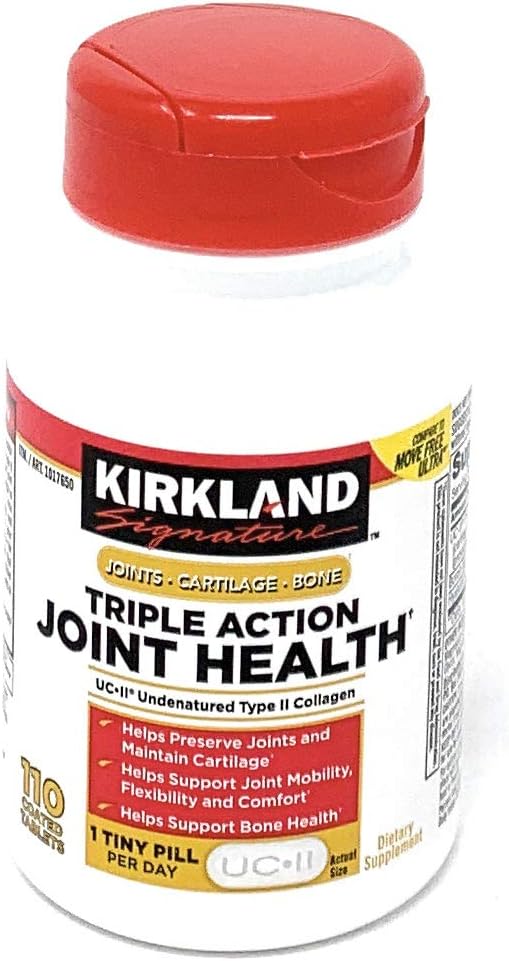 Kirkland Signature – Colágeno Tipo II UC•ll, Ácido Hialurônico e Boro – 110 Comprimidos Revestidos