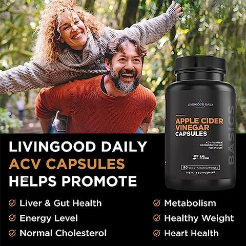 Cápsulas de Vinagre de Maçã com A Mãe (1500mg) – Pílulas de AVC com Probióticos | Livingood Daily - Livingood Daily