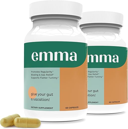 Gut Health – 2 Pack – Alívio de Gases e Inchaço, Constipação, Reparo do Intestino Permeável – Limpeza Intestinal | Emma Gut Health – 2 Pacotes – Alívio de Gases e Inchaço, Constipação, Reparo do Intestino Permeável – Limpeza Intestinal - Emma
