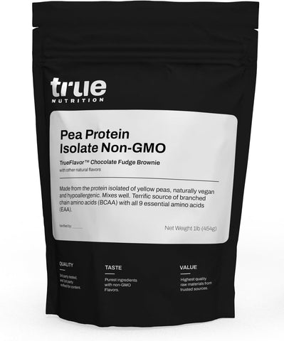 Proteína Isolada de Ervilha em Pó – 25g de Proteína Vegana por Porção – Baixo Carboidrato, Baixa Gordura, Alta Leucina – Livre de Glúten, Lactose e Soja – Chocolate Fudge - True Nutrition