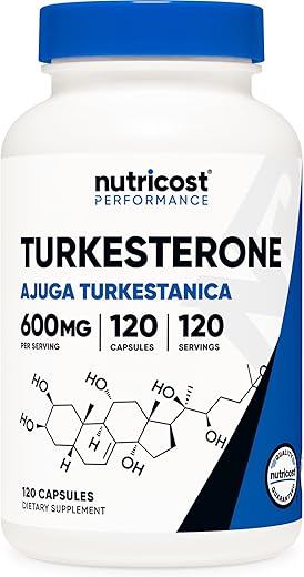 Turkesterone 600mg – 120 Cápsulas Vegetarianas, Sem OGM | Comprar Online - Nutricost