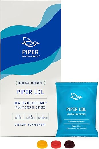 Gomas de Plant Sterols para Colesterol e Saúde do Coração (112 Gomas): Vegano, Suplemento Gummy de Plant Sterol Mastigável para Colesterol (28 Dias): Força Clínica - Piper Biosciences