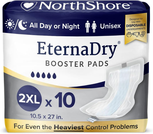 EternaDry Pads Adesivos para Homens e Mulheres, 2X-Grande, Pacote/10 – Absorção Máxima e Conforto Duradouro - NorthShore