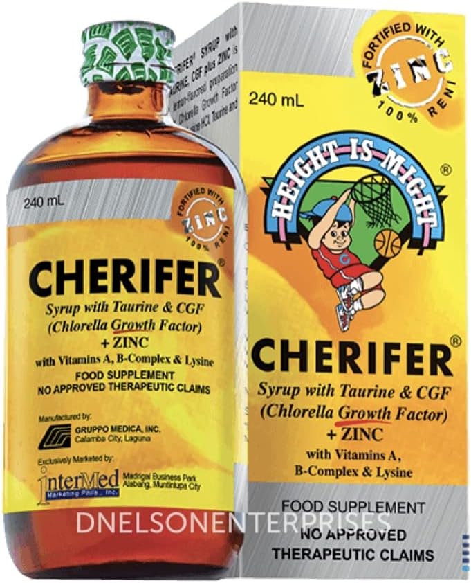 Xarope com Taurina, FCG (Fator de Crescimento da Chlorella) e Zinco, 240ml - Cherifer