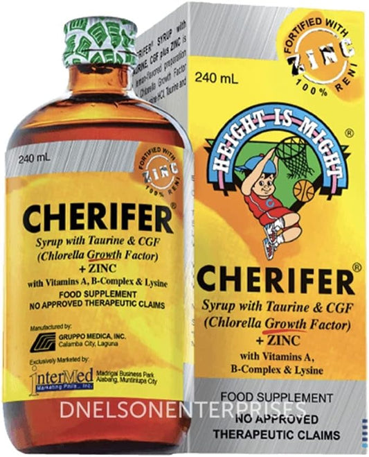 Xarope com Taurina, FCG (Fator de Crescimento da Chlorella) e Zinco, 240ml - Cherifer