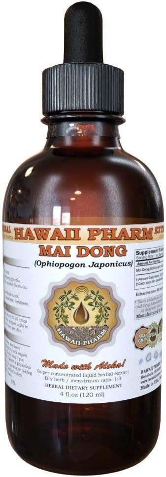Hawaii Pharm - Mai Dong Tintura, Ophiopogon Japonicus Extrato Líquido da Casca, Suplemento Herbal 120 ml