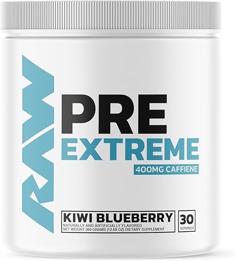 Preworkout Extreme | Pó para Bebida Pré-Treino de Alta Estimulação, Energia Extrema, Foco e Resistência | Força Explosiva e Bomba Durante o Treino para Ganhos Máximos | Kiwi | 300g - RAW