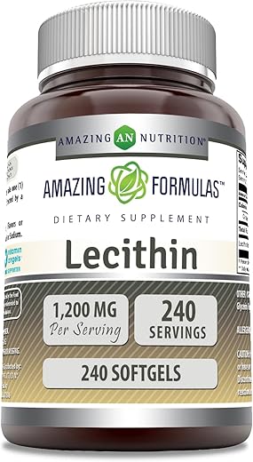 Amazing Nutrition - Amazing Formulas Lecitina 1200mg Alta Potência 240 Softgels | Não-OGM | Sem Glúten | Comprar Online