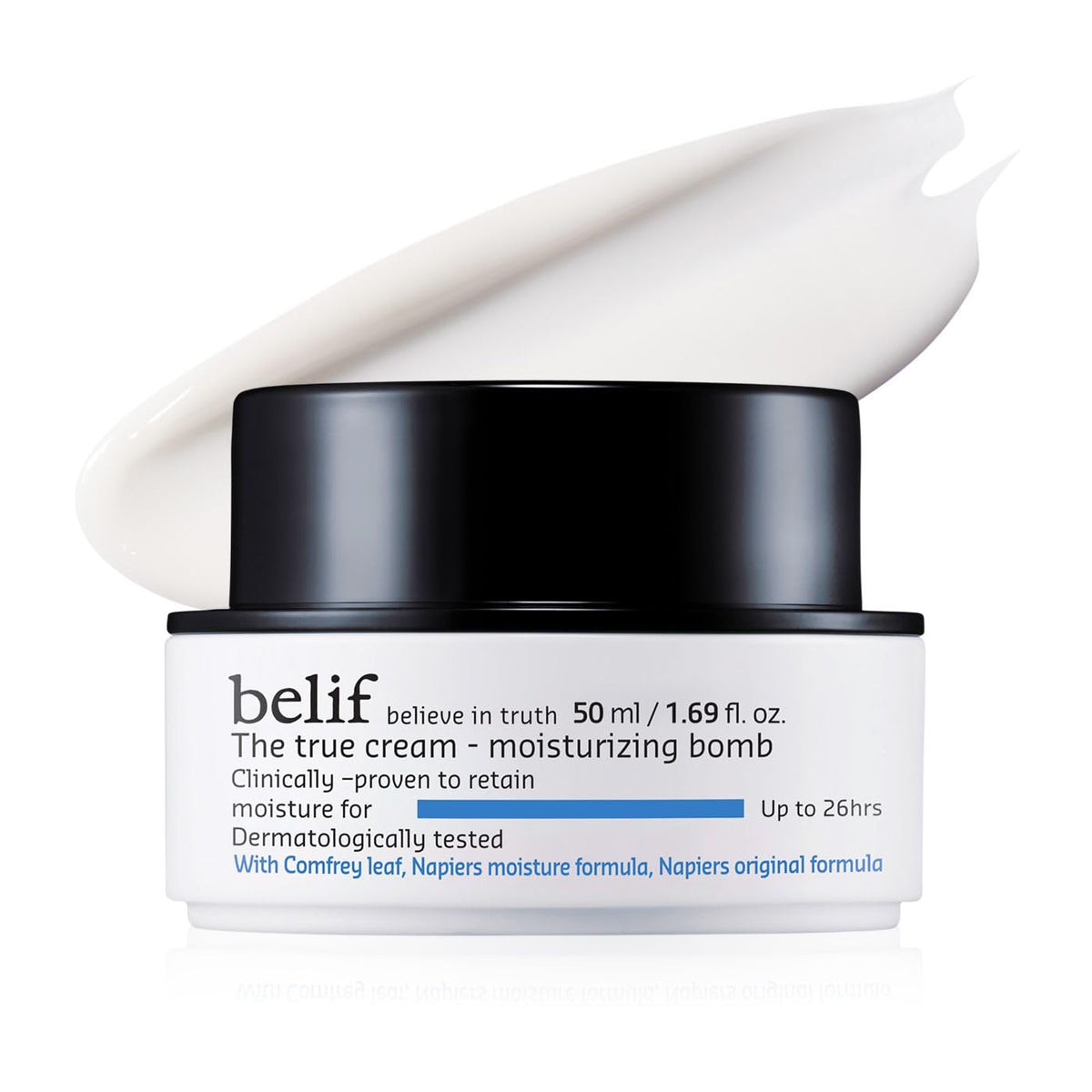 belif - Belif The True Cream Moisturizing Bomb com Casca de Carvalho e Vitamina B | Hidratante | Ideal para Pele Seca, Ressecamento, Opacidade e Textura Irregular | Para Tipos de Pele Normal e Seca | 50g