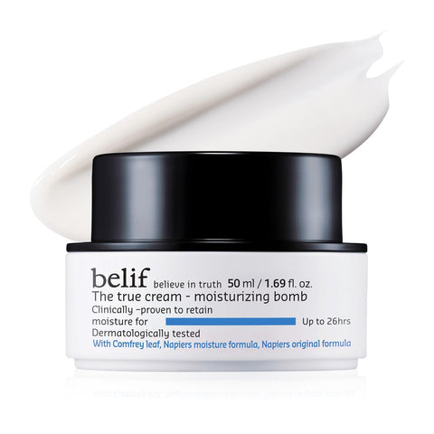 belif - Belif The True Cream Moisturizing Bomb com Casca de Carvalho e Vitamina B | Hidratante | Ideal para Pele Seca, Ressecamento, Opacidade e Textura Irregular | Para Tipos de Pele Normal e Seca | 50g