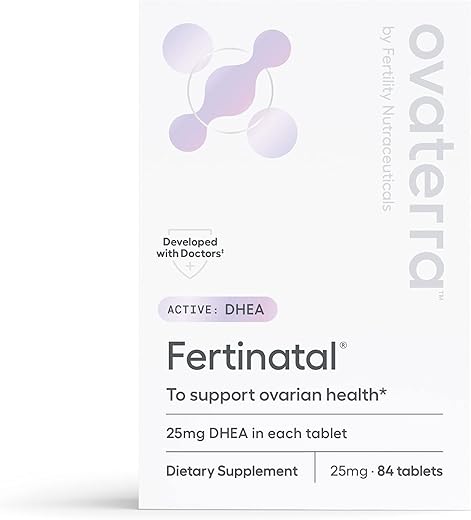 Fertinatal - Suplemento Micronizado de DHEA para Mulheres, Cápsulas Naturais de DHEA 25mg, Suplementos de Fertilidade para Mulheres (84 Cápsulas – Fornecimento de 28 Dias)