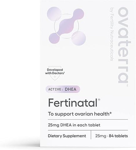 Fertinatal - Suplemento Micronizado de DHEA para Mulheres, Cápsulas Naturais de DHEA 25mg, Suplementos de Fertilidade para Mulheres (84 Cápsulas – Fornecimento de 28 Dias)