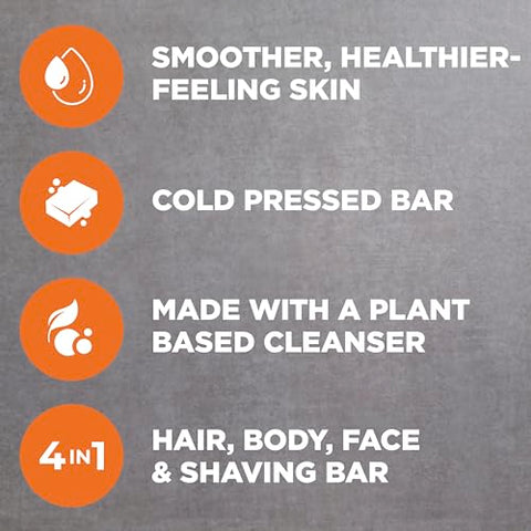DOVE MEN + CARE - DOVE MEN CARE Sabonete em Barra Blood Orange Sea Salt 4 Barras para Reconstruir a Pele no Banho, 4 em 1 Cabelo, Corpo, Rosto