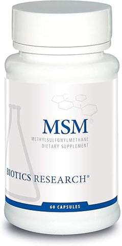 Suplemento Potente de Enxofre MSM, Produção de Colágeno, Cabelos e Pele Saudáveis - Biotics Research