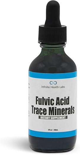 Infinite Health Labs - Suplemento de Minerais Traços de Ácido Fúlvico – 169 Porções – Gotas Líquidas de Eletrólitos Multiminerais de Ácido Húmico – Extrato Bioativo