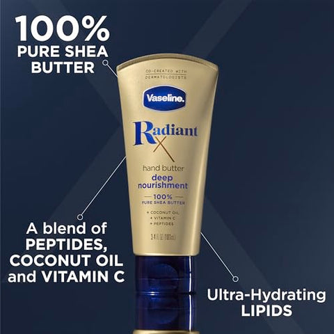 Conjunto de Cuidados com a Pele Vaseline Radiant X – Loção Corporal Nutritiva para Tom Uniforme com 1%% de Niacinamida – 100g