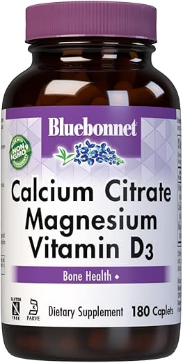 Nutrition – Cápsulas de Citrato de Cálcio, Magnésio e Vitamina D3 para Saúde Óssea - Bluebonnet