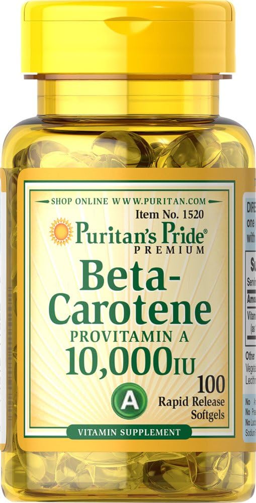 Puritan's Pride - Puritan’s Pride – Beta-Caroteno 10.000 UI – 2 Pacotes de 100 Softgels