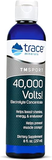 40,000 Volts Concentrace Líquido | Hidratação Corporal e Função Muscular Normal | Minerais Iônicos, Magnésio, Potássio | 48 Porções - Trace Minerals