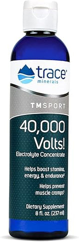40,000 Volts Concentrace Líquido | Hidratação Corporal e Função Muscular Normal | Minerais Iônicos, Magnésio, Potássio | 48 Porções - Trace Minerals