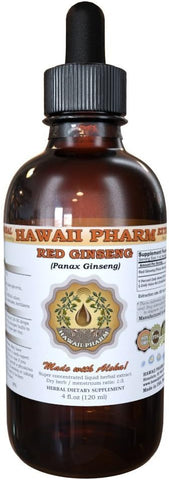 Hawaii Pharm - HawaiiPharm Extrato Líquido de Ginseng Vermelho, Ginseng Vermelho Orgânico (Panax Ginseng), Tintura Herbal, Feito nos EUA, 120 ml