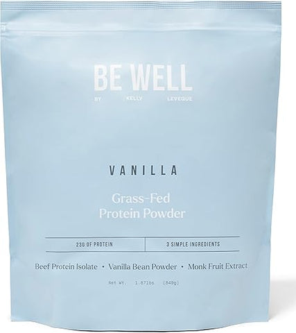 Be Well by Kelly LeVeque - Be Well by Kelly – Proteína em Pó de Carne de Vaca Alimentada com Capim, 23g de Proteína
