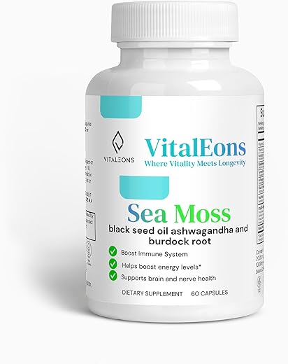VitalEons - Sea Moss, Óleo de Semente Negra e Ashwagandha – Benefícios para a Saúde e Bem-Estar