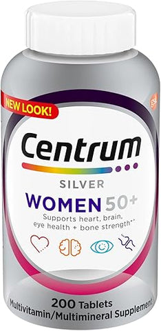 VENANCIO'S SHOP - Centrum Silver Mulheres 50 Plus Vitaminas, Suplemento Multivitamínico, 200 Comprimidos (Embalagem de 1)