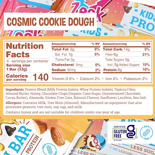 Zeek - ZEEK BAR – Barras de Proteína Infantil – 50% Menos Açúcar, 8g Proteína – Natural, Não-OGM, Sem Glúten – Variedade, 12 Unidades