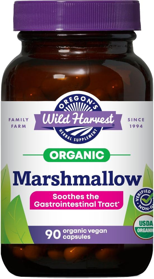 Oregon's Wild Harvest - Oregon’s Wild Harvest Marshmallow Orgânico, 90 Cápsulas – Suplemento Herbal