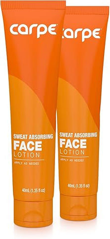 No-Sweat Face – Pack 2 – Mantém seu Rosto, Testa e Couro Cabeludo Secos – Loção Gel Absorvente de Suor – Controle de Oleosidade – Com Microesferas de Sílica e Jojoba  Carpe - Carpe