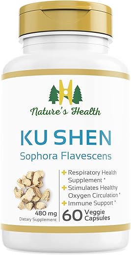 Nature's Health - Nature’s Health Ku Shen Sophora Flavescens Root – Suporte Natural à Saúde Respiratória – Reforça seu Sistema Imunológico – 960 mg por Porção – 60 Cápsulas Vegetarianas – Não-OGM