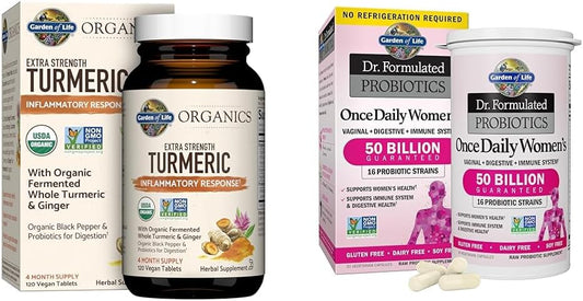 Organics – Cúrcuma Extra Forte 120 Comprimidos (100mg Curcumina) - Garden of Life