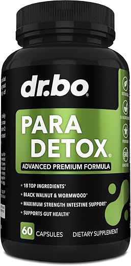Para Cleanse – Suplemento Intestinal para Adultos – Apoio à Saúde do Intestino – Complexo de Artemísia e Nogueira Preta – Detox e Proteção para Humanos - DR. BO