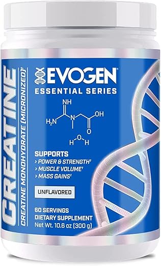 Creatine Monohydrate | Suplemento Premium para Crescimento Muscular, Aumento de Força, Energia Aumentada, Suporte Antioxidante | 100% Creatina Monohidratada | Marca Evogen - Evogen